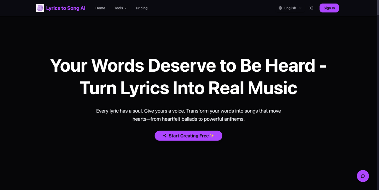 Lyrics to Song AI 截图