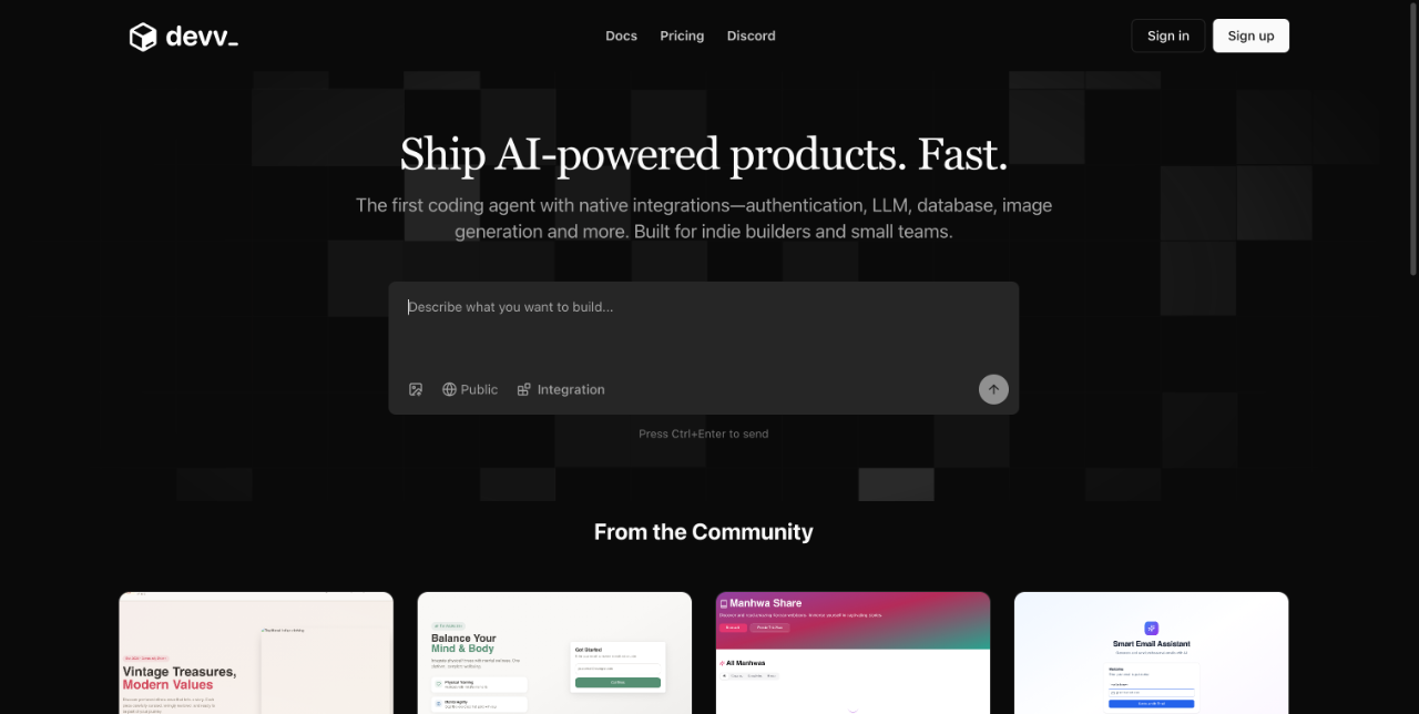 Devv AI screenshot