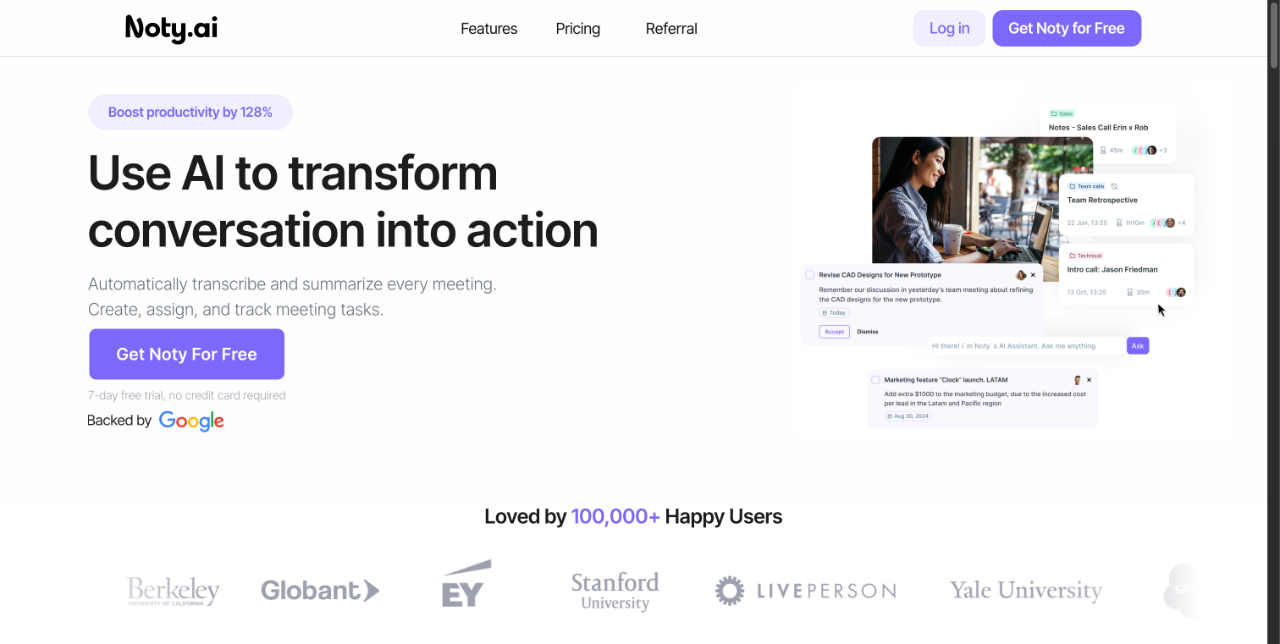 Noty.ai - Meeting AI Assistant 截图