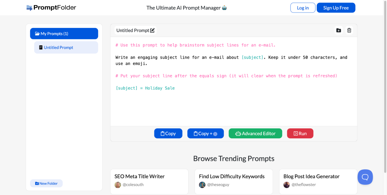 PromptFolder - 提示词管理工具 截图