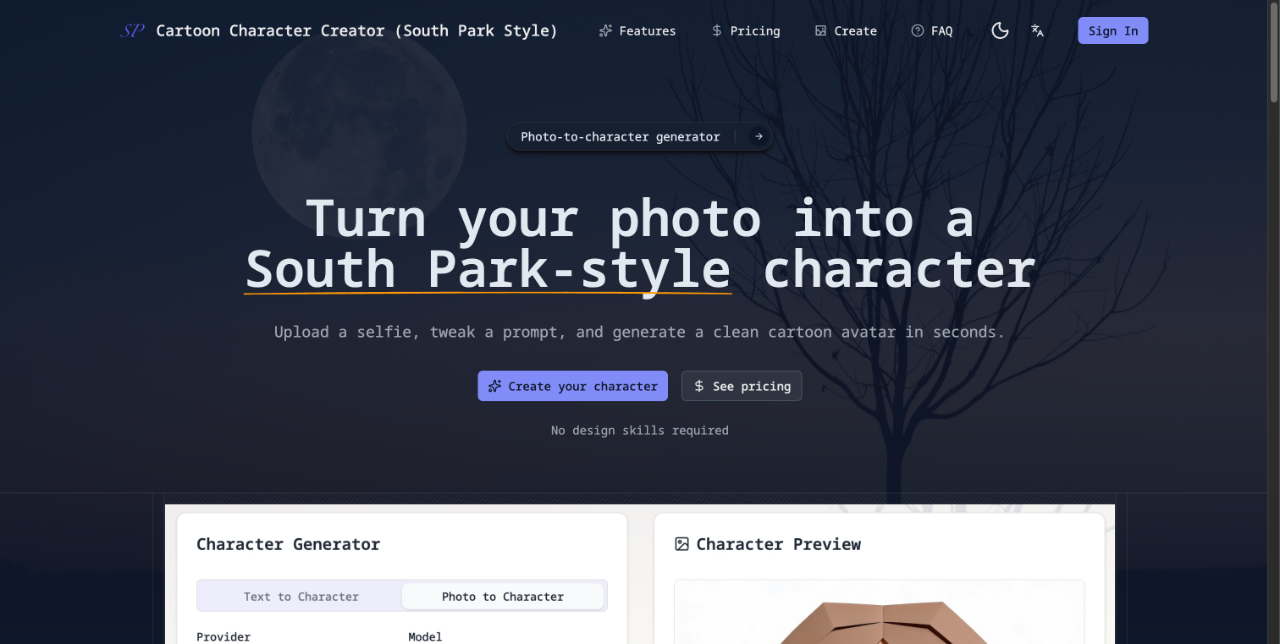 Cartoon Character Creator (South Park Style) 截图