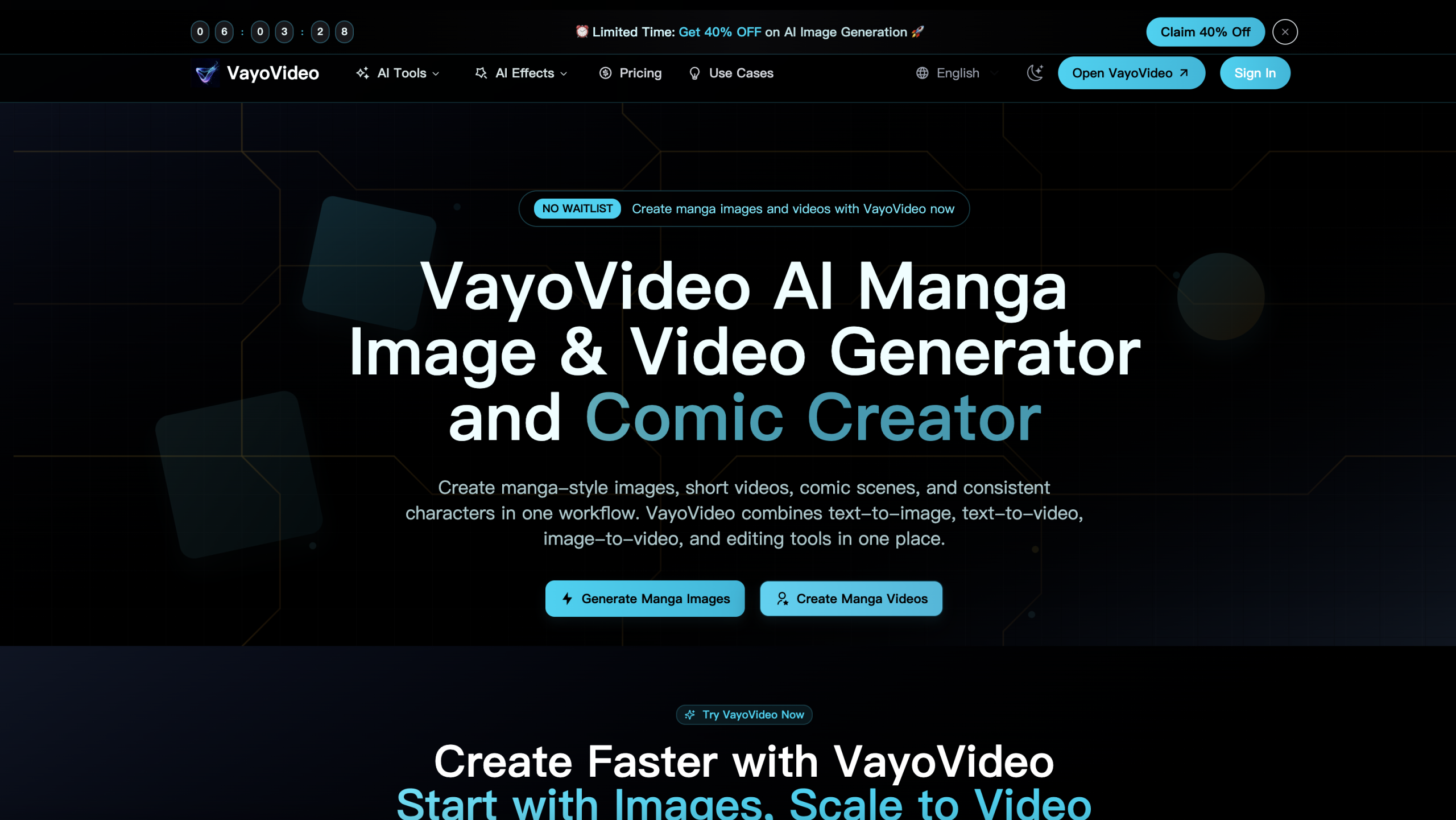 VayoVideo - AI漫画视频生成器 | 角色一致性强 截图