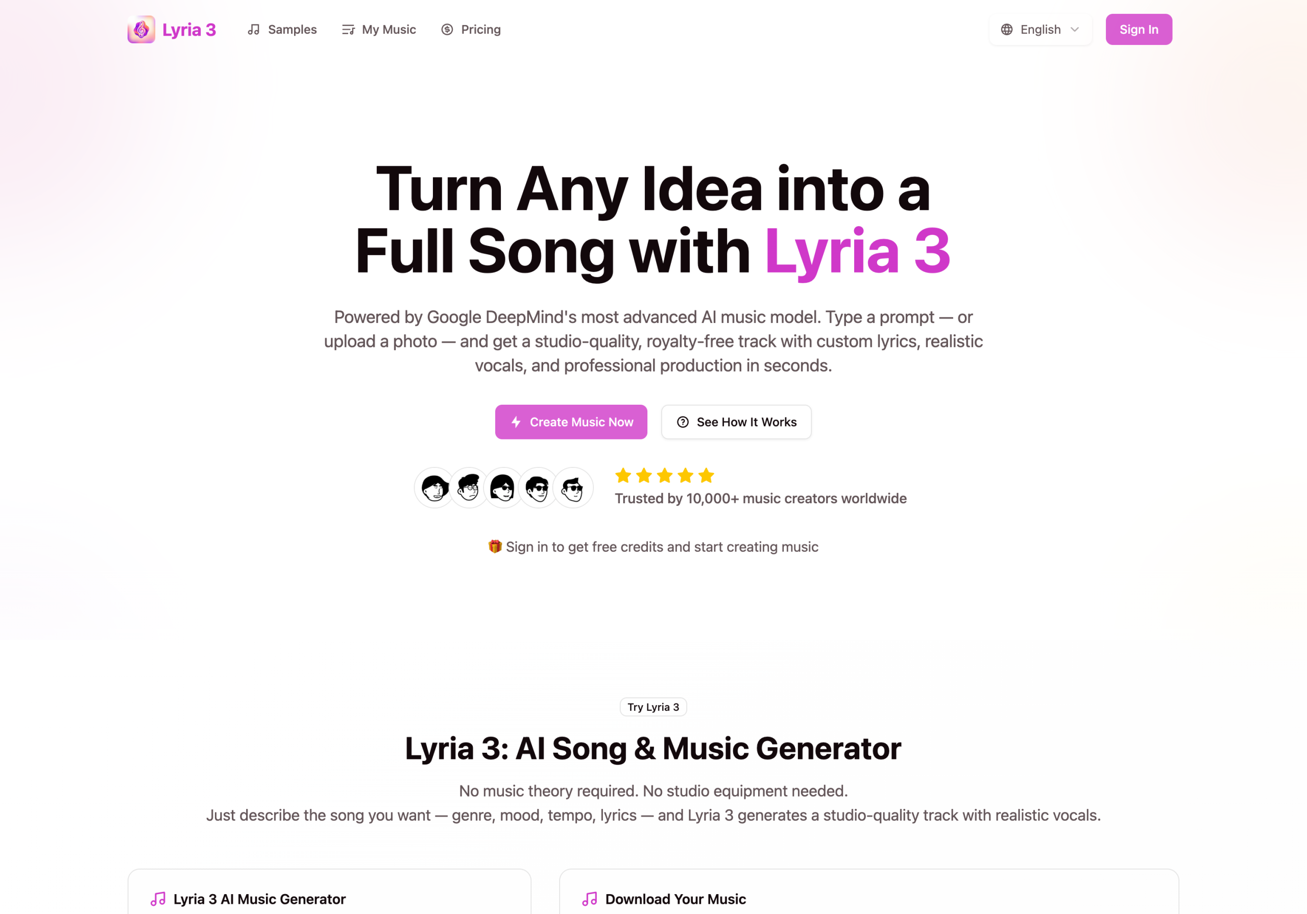 Lyria 3 Pro - Premier AI Song & Music Generator 截图