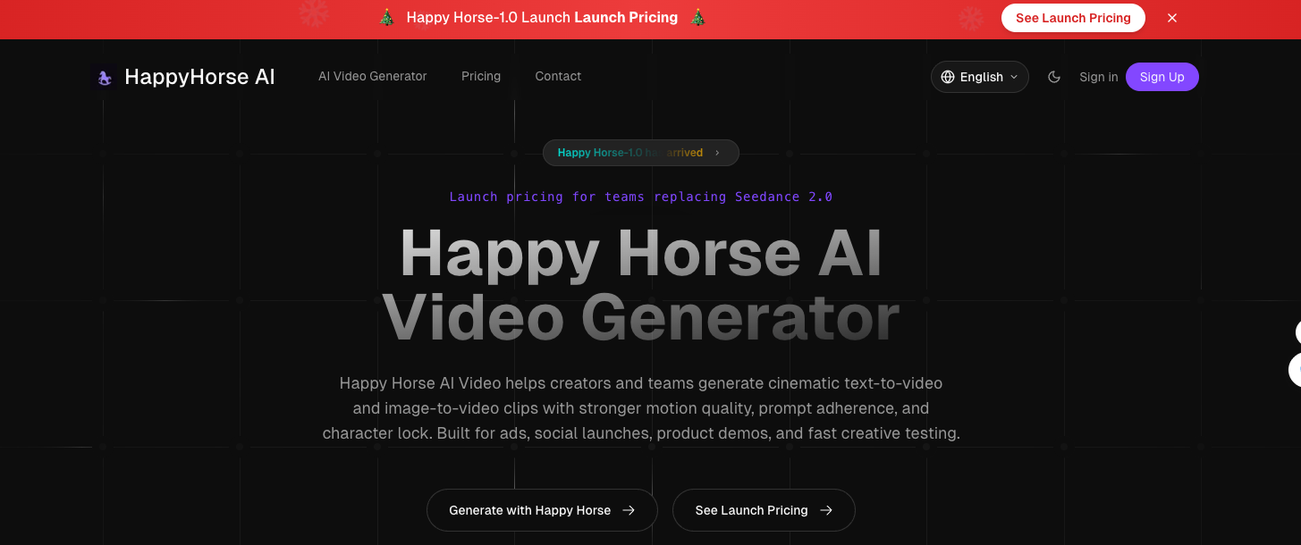 Happy Horse AI Video | AI Video Generator for Text to Video and Image to Video 截图
