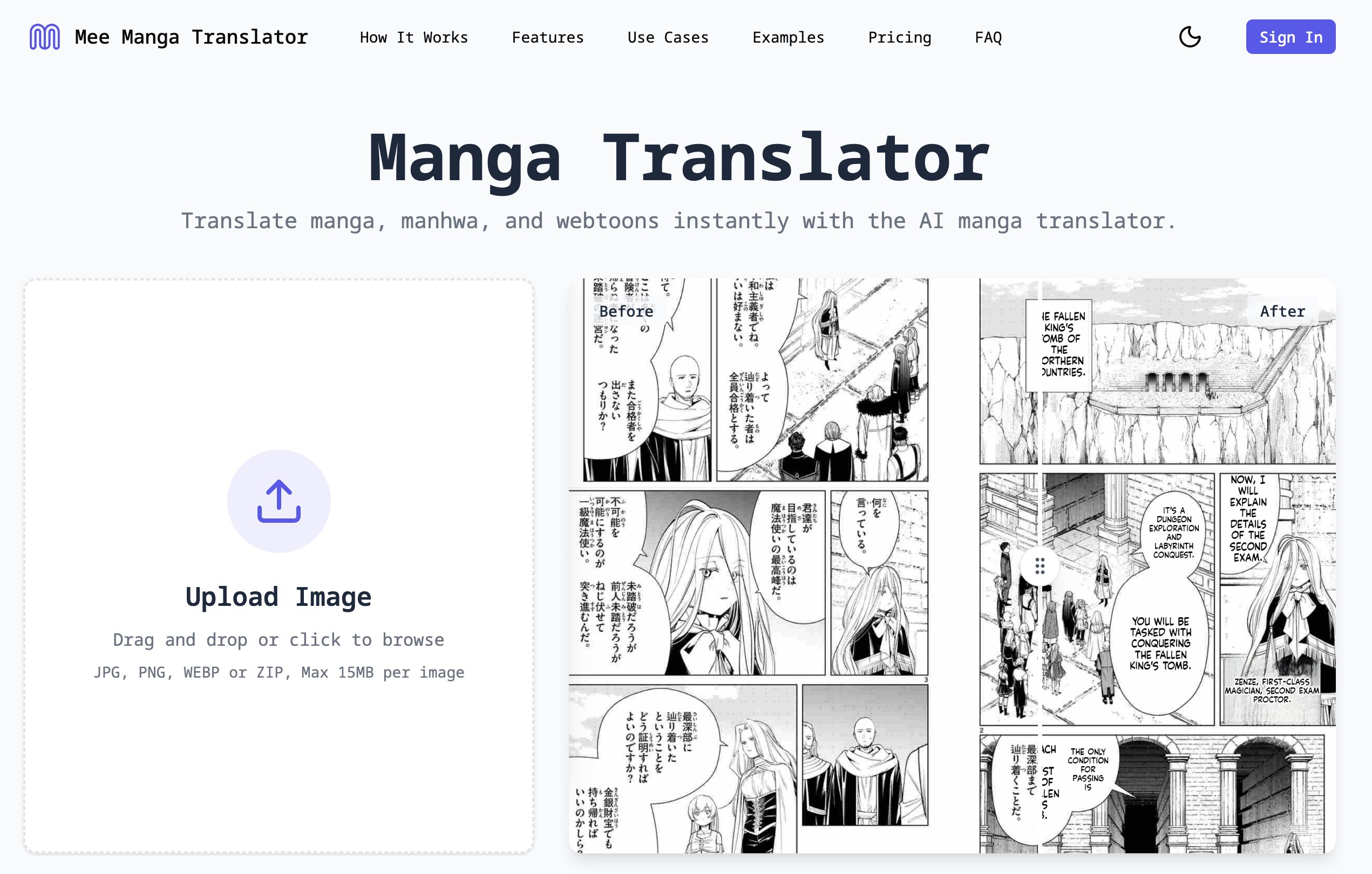 Mee Manga Translator - AI 漫画翻译工具 截图