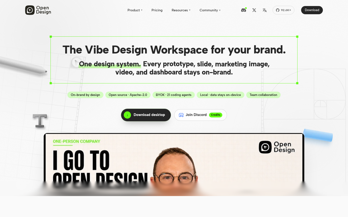 OpenDesign：开源 vibe design 工作区，Claude Design 的开源替代 截图
