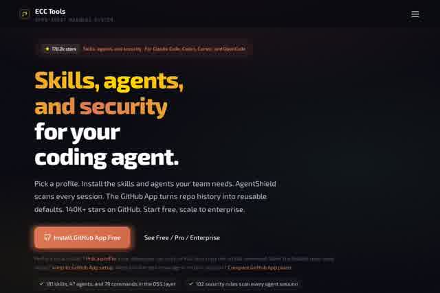 ECC Tools - Open Agent Harness System for GitHub App Automation and Security - 智能代理 截图