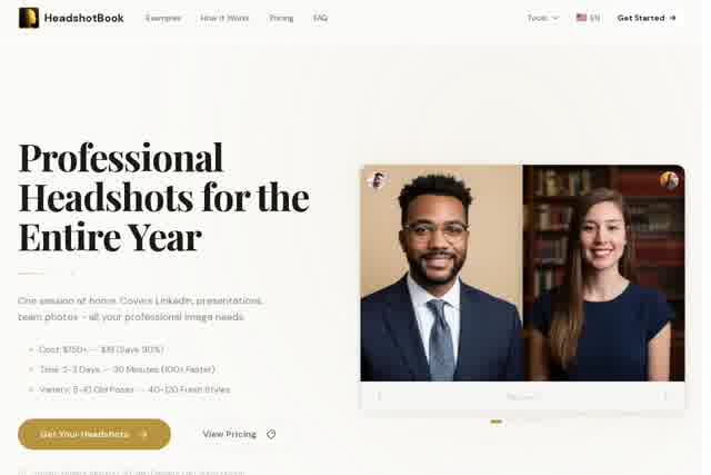 AI Headshot Generator - Professional Business Photos in Minutes | HeadshotBook 截图
