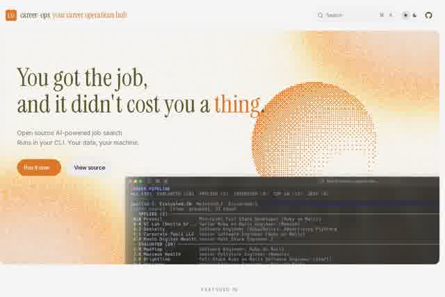 career-ops — AI求职指挥中心