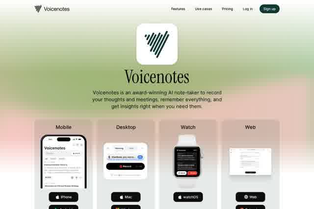Voicenotes - AI语音笔记 截图
