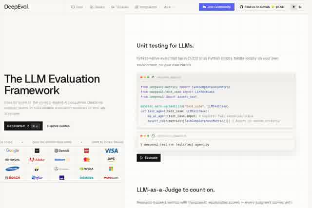 DeepEval by Confident AI - The LLM Evaluation Framework 截图