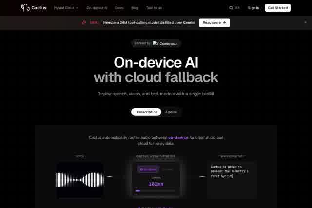 Cactus - On-device AI for Smartphones, Laptops & Edge - 本地AI引擎 截图