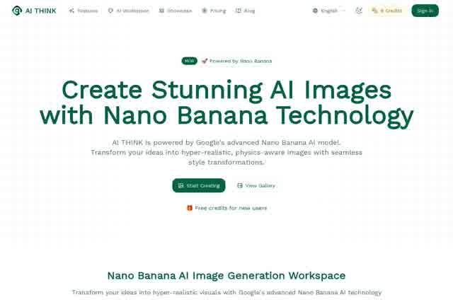 AI Think - Nano Banana AI Image Generation Platform 截图