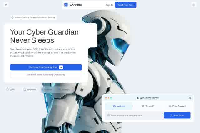 Lyrie.ai — AI Antivirus & Cyber Defense 截图