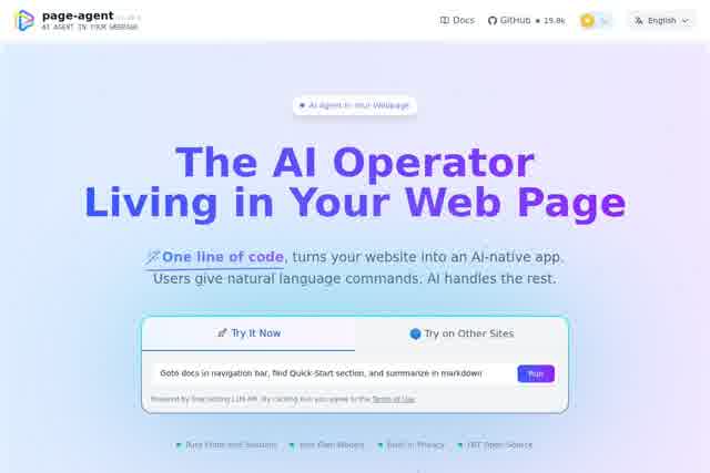 PageAgent - GUI Agent in Your Webpage screenshot