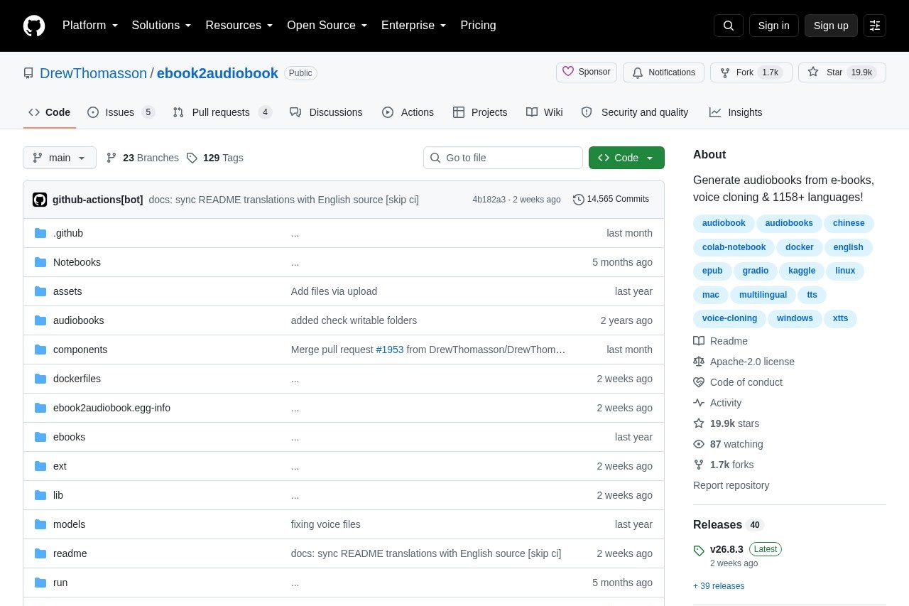 DrewThomasson/ebook2audiobook 截图