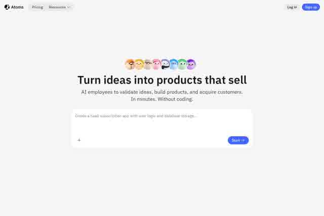 Atoms: Build websites & apps with AI, no code needed - 无代码AI建站 截图