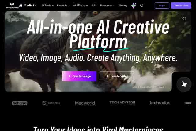 Media.io AI Studio 截图
