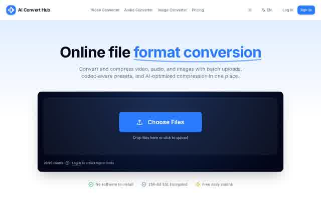 AI Convert Hub | Online file converter for video, audio, and images - 智能格式转换