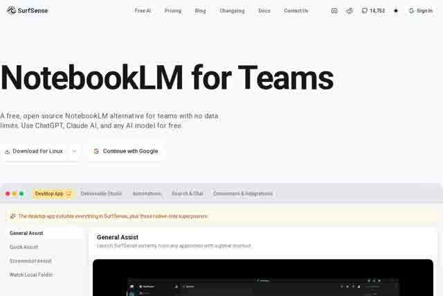 SurfSense – Open Source, Privacy-Focused NotebookLM Alternative for Teams - 团队AI笔记 截图