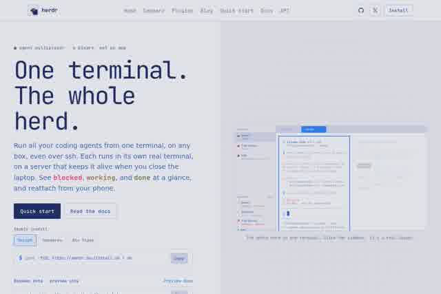 Herdr: One Terminal for the Whole Herd screenshot