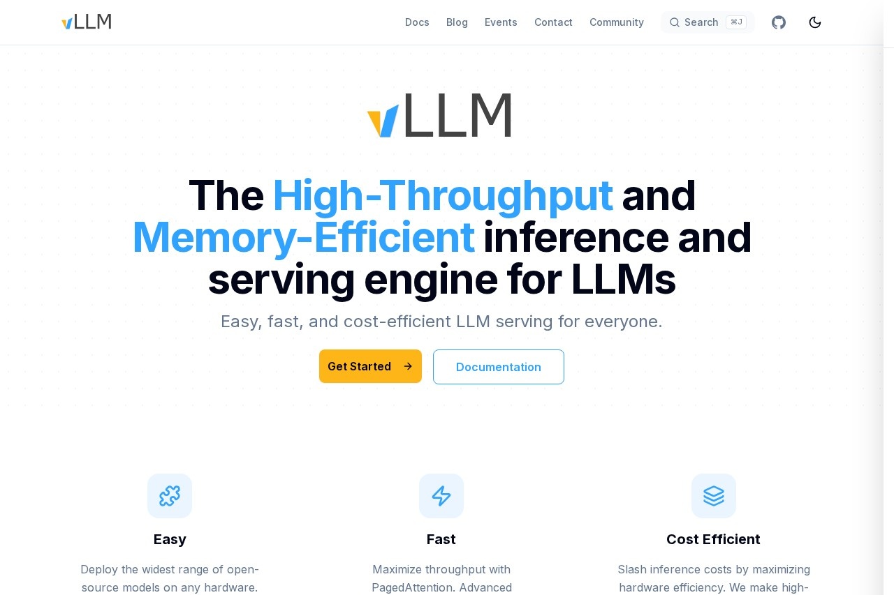 vLLM - Efficient LLM Serving 截图