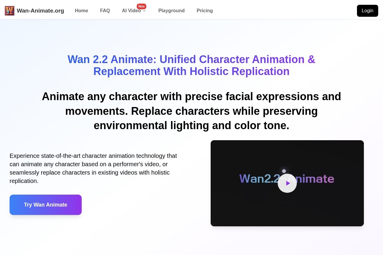 Wan 2.2 Animate 截图