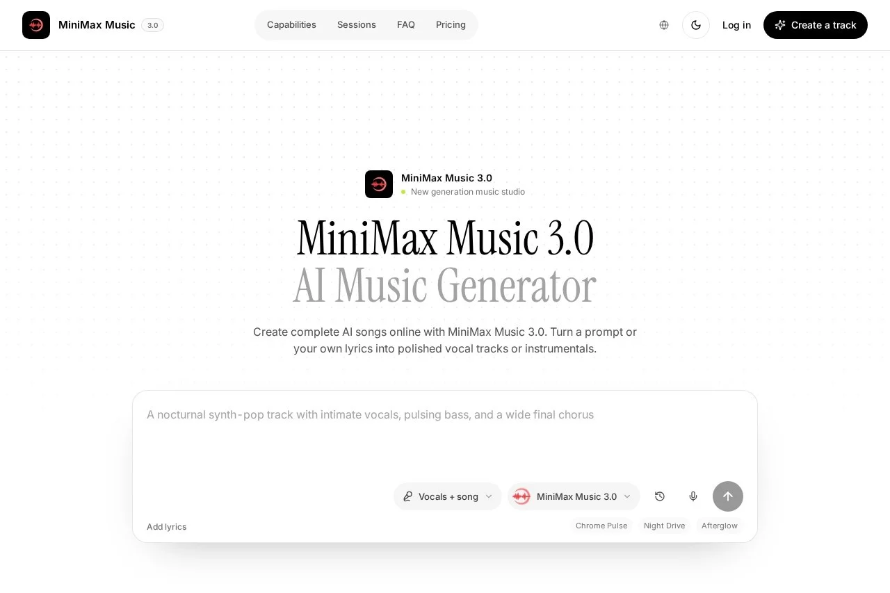 MiniMax Music 3.0 截图