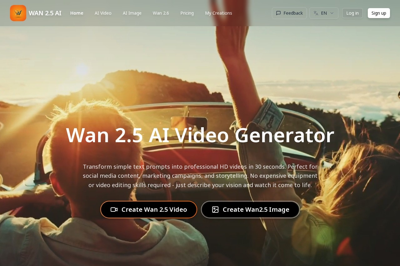 Wan 2.5 AI Video Generator 截图