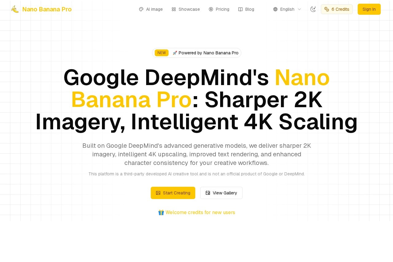 Nano Banana Pro - AI Image Generator | Free Trial 截图
