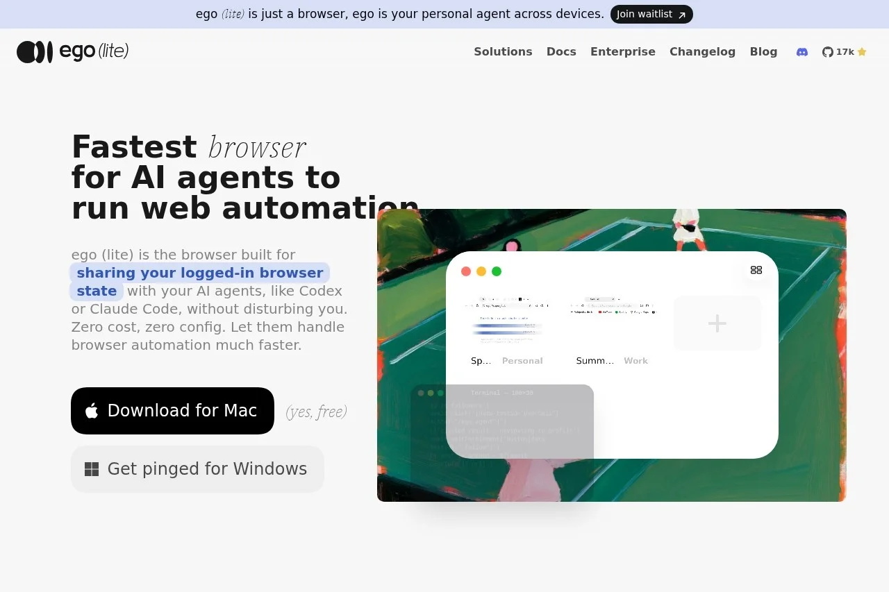 Fastest Browser for AI Agents to Run Web Automation 截图