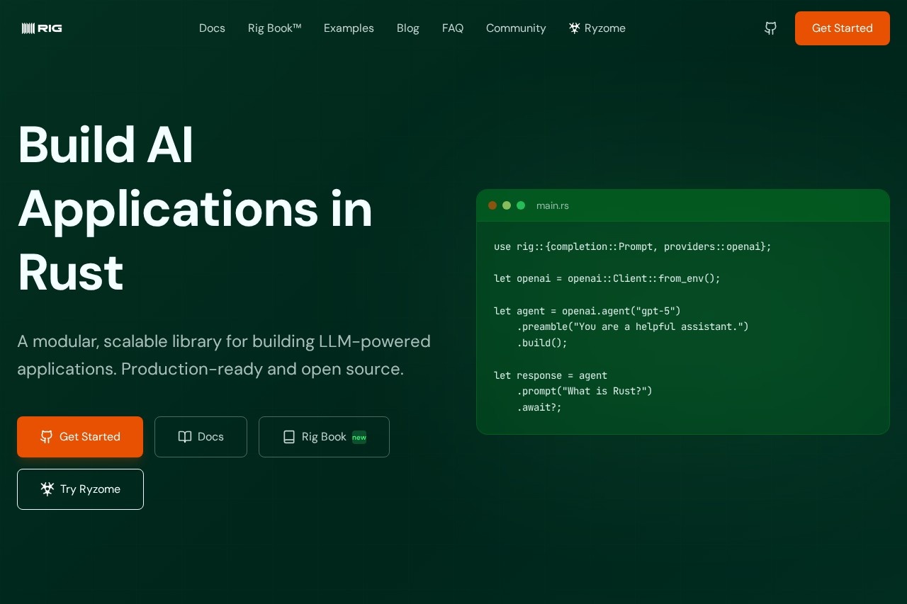 Rig - Build Powerful LLM Applications in Rust 截图