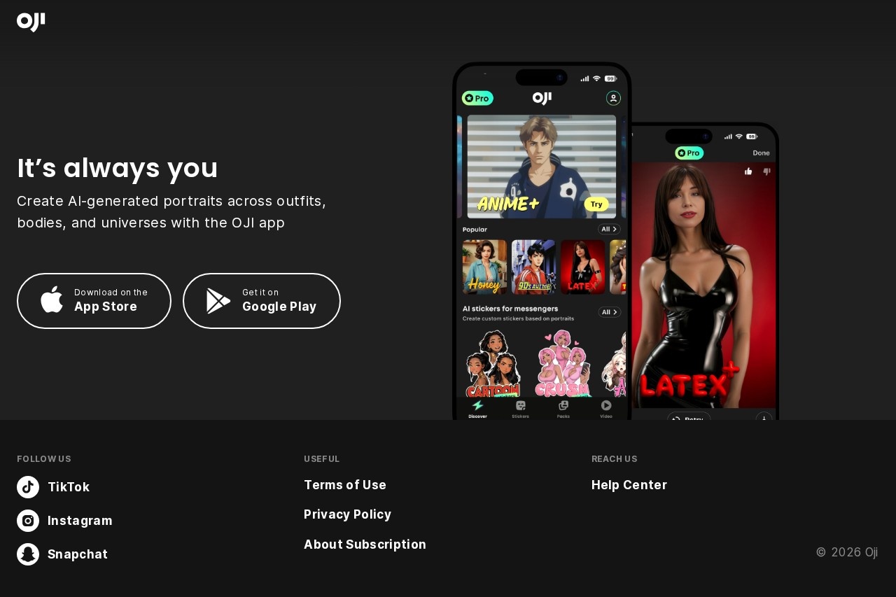Oji - AI Avatar Photo Generator screenshot