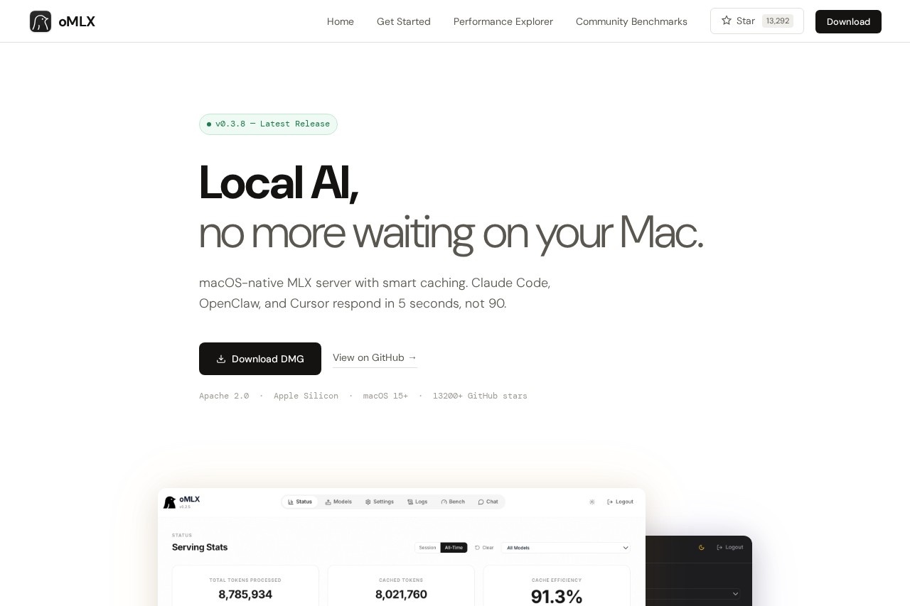 oMLX — LLM inference, optimized for your Mac 截图