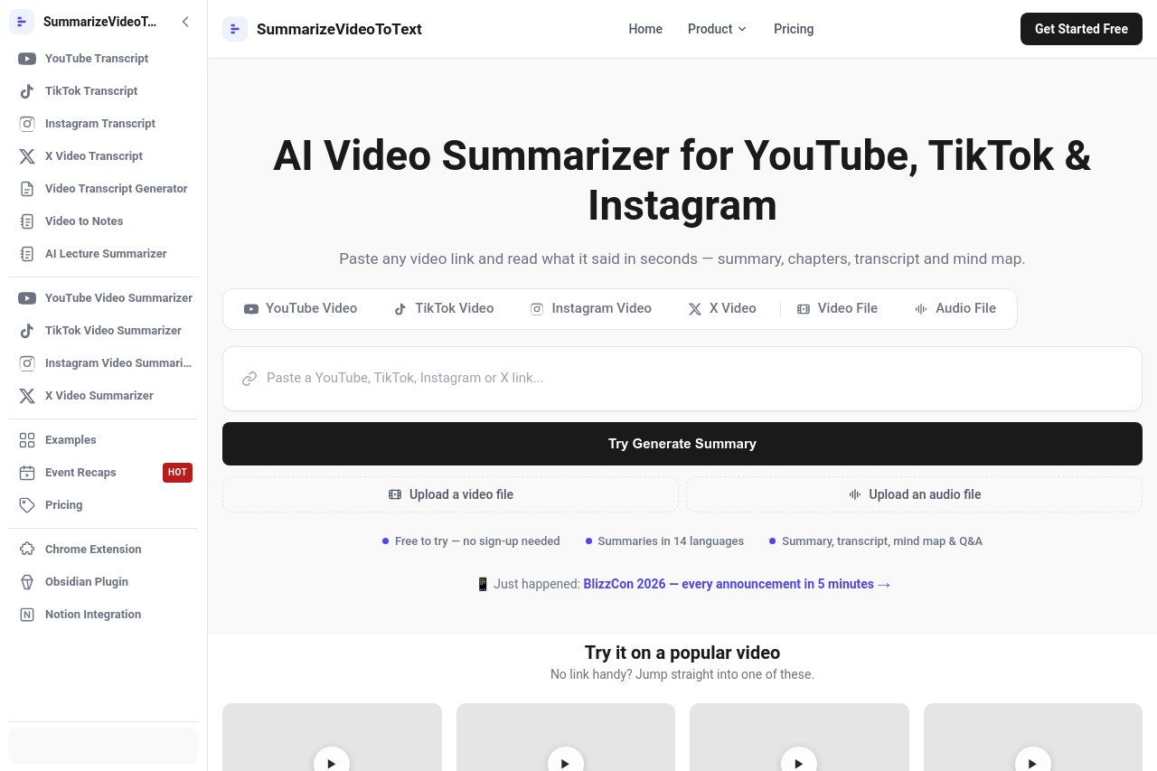 SummarizeVideoToText 截图