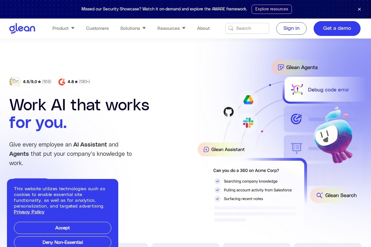 Glean - Work AI 平台 截图
